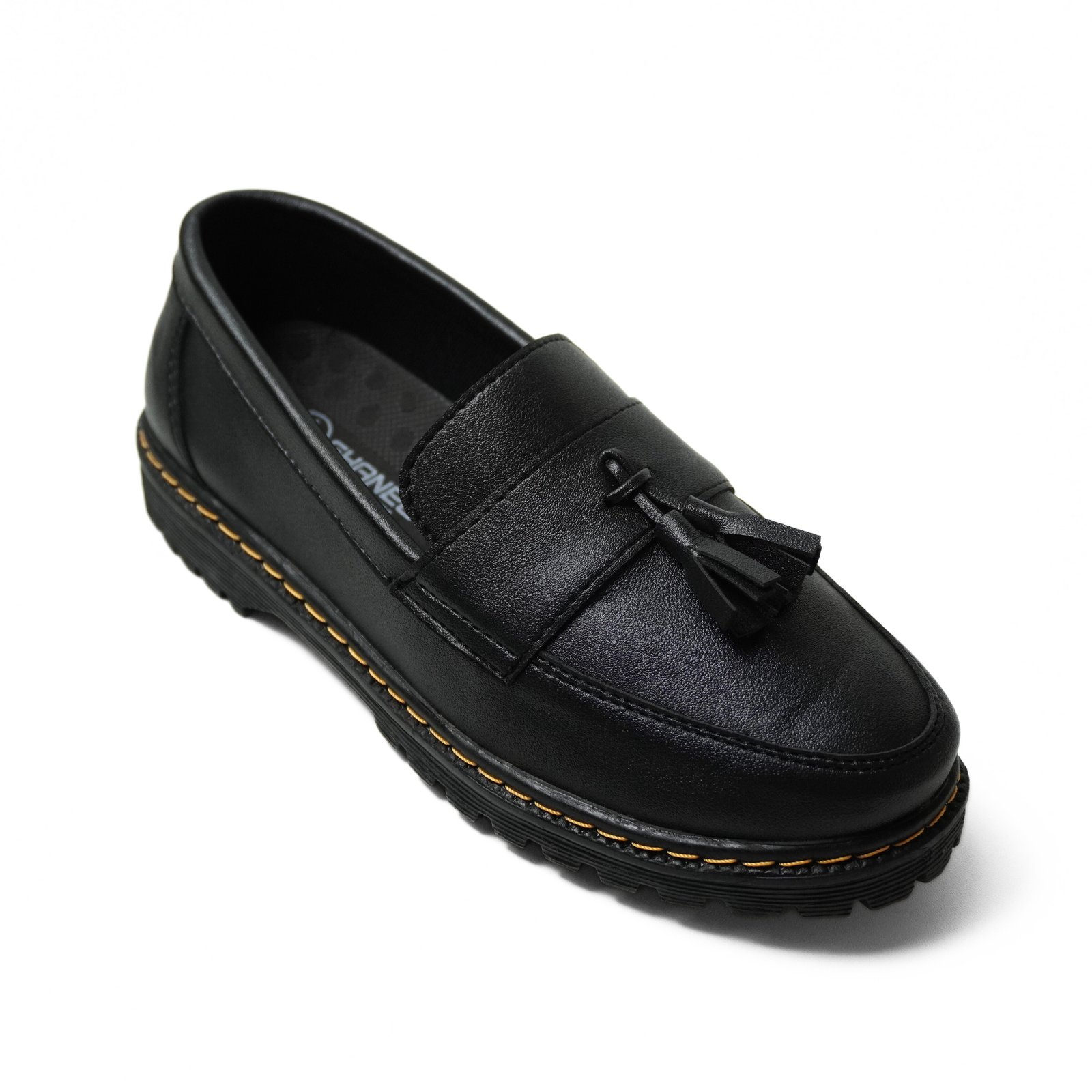 Sepatu Loafers Pria Formal Hitam LM-01 Pita - Hitam