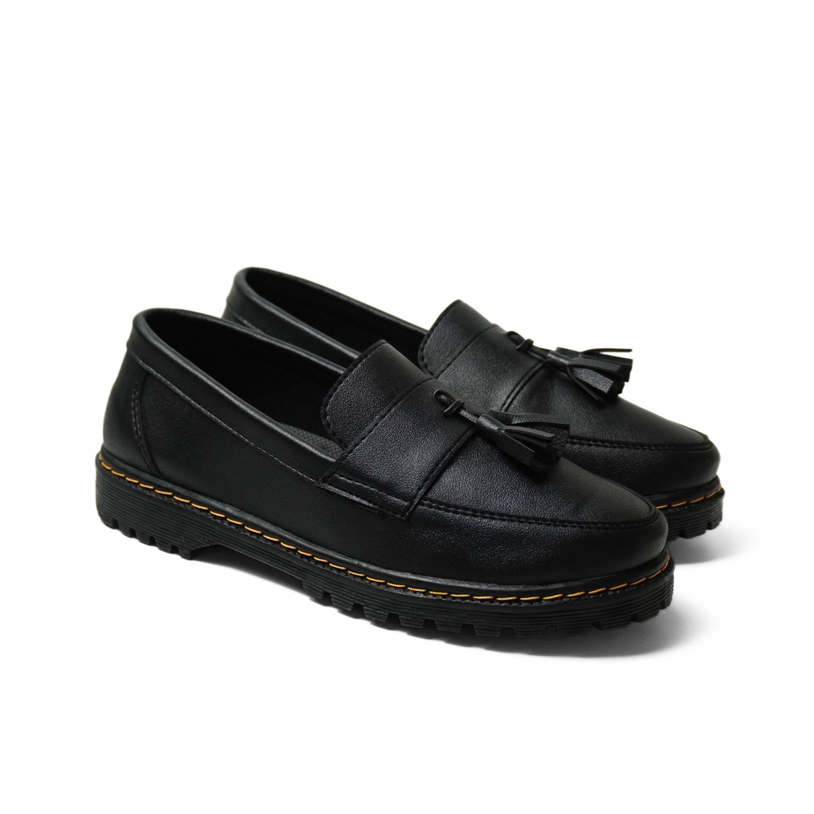 Sepatu Loafers Pria Formal Hitam LM-01 Pita