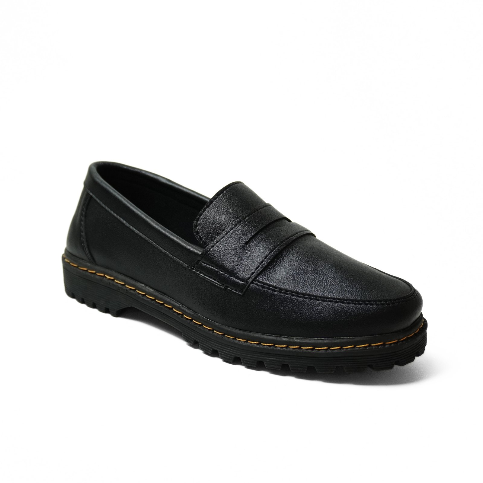 Sepatu Loafers Pria Formal Hitam LM-02 Polos