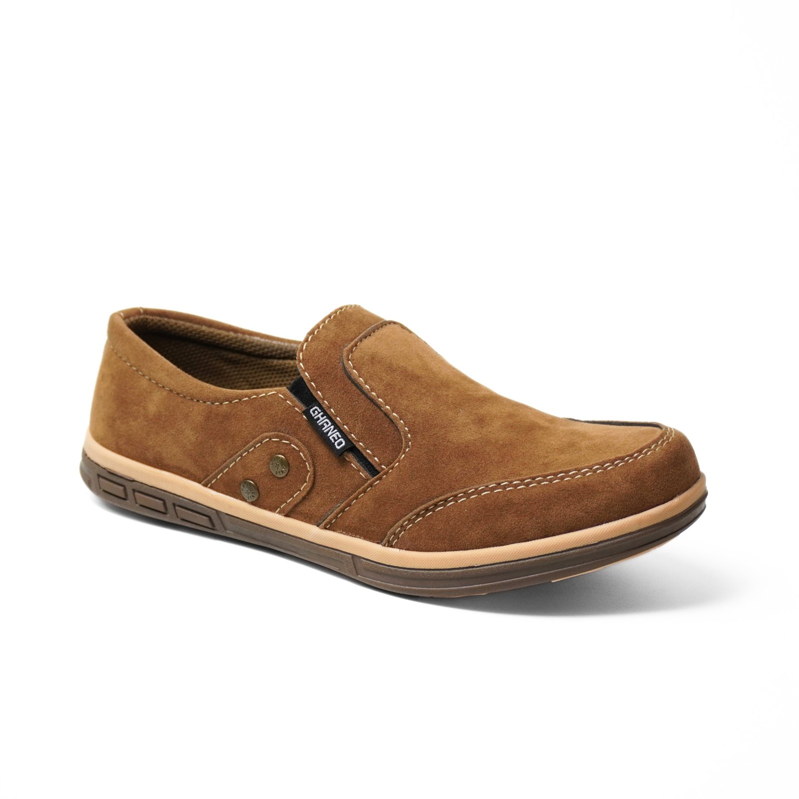 Sepatu Slip On Kulit Suede G-01 Casual - Tan