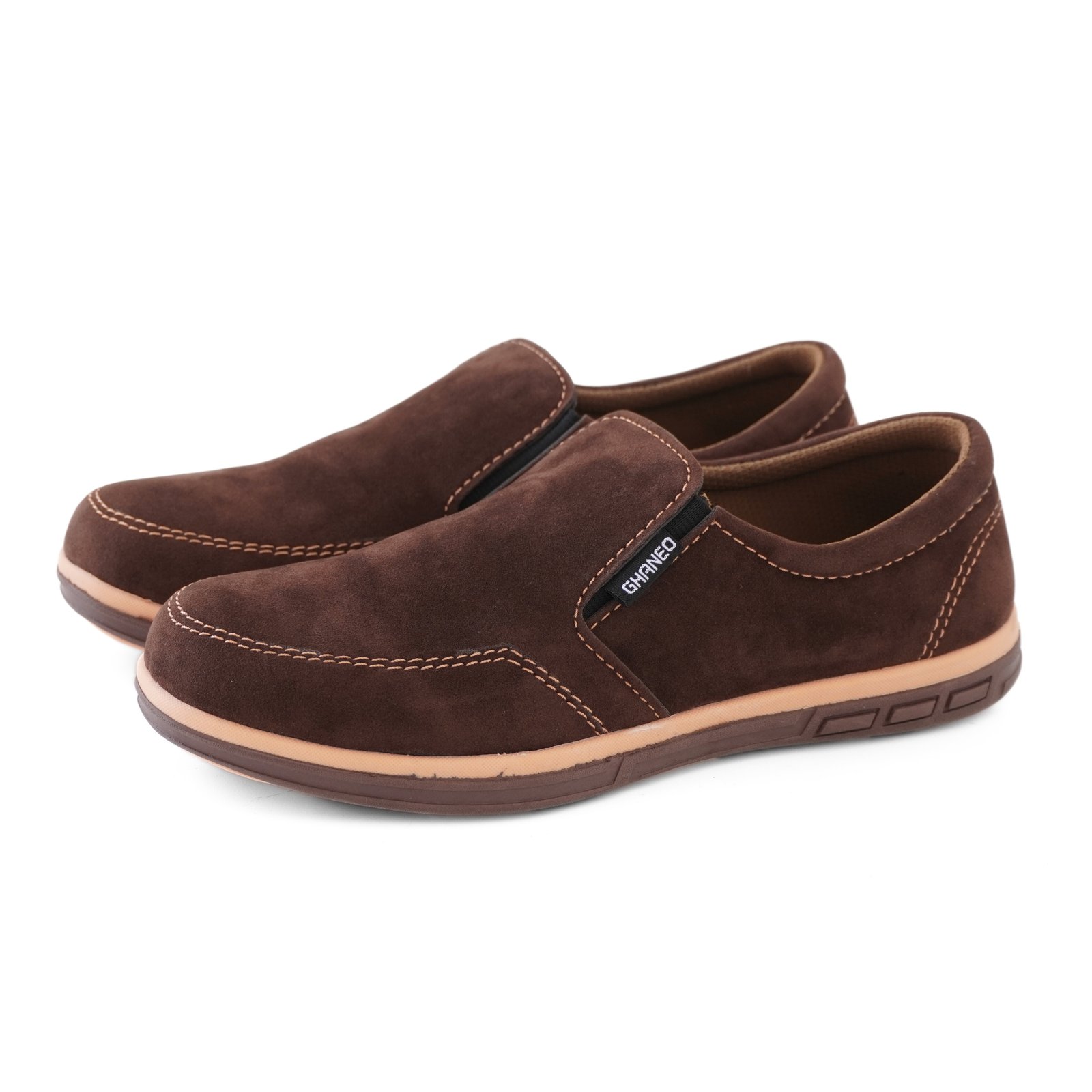 Sepatu Slip On Kulit Suede Casual G-87 Tan