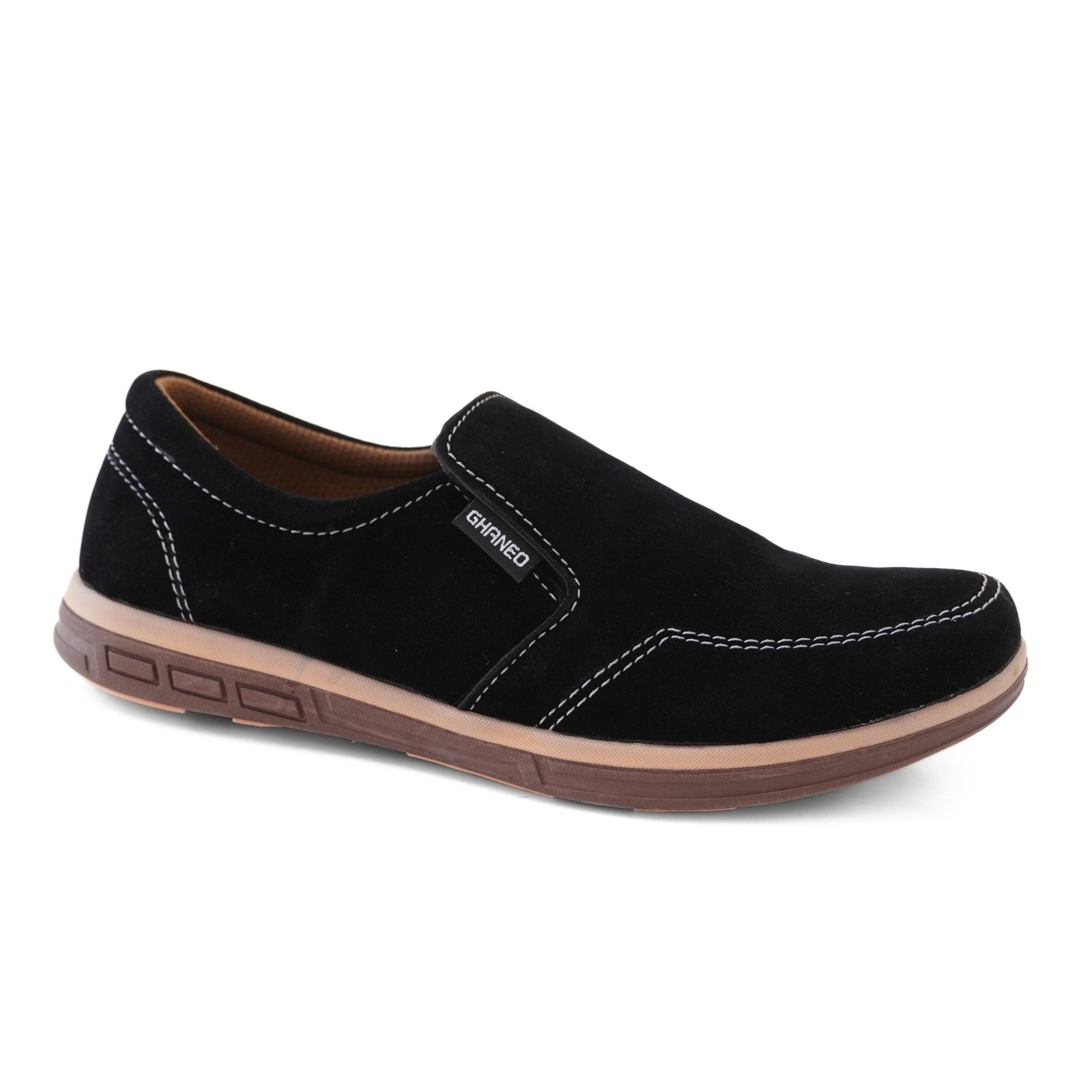 Sepatu Slip On Casual Kulit G-87 Full Black - Hitam